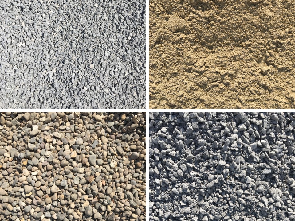 Granulaten en zand bij Stortbeton Hollevoet